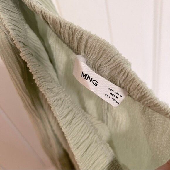 Mango Straight Lyocell Pants Pastel Green - Picture 11 of 12